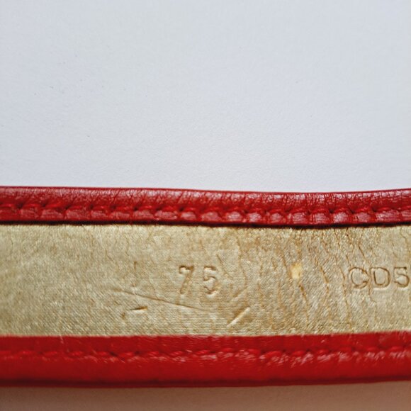 Dolce & Gabbana Red White Leather Synthetic Belt Size 75 main image 5